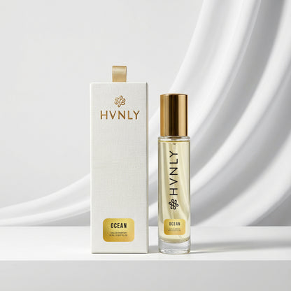 HVNLY Ocean perfume bottle and packaging on a white background