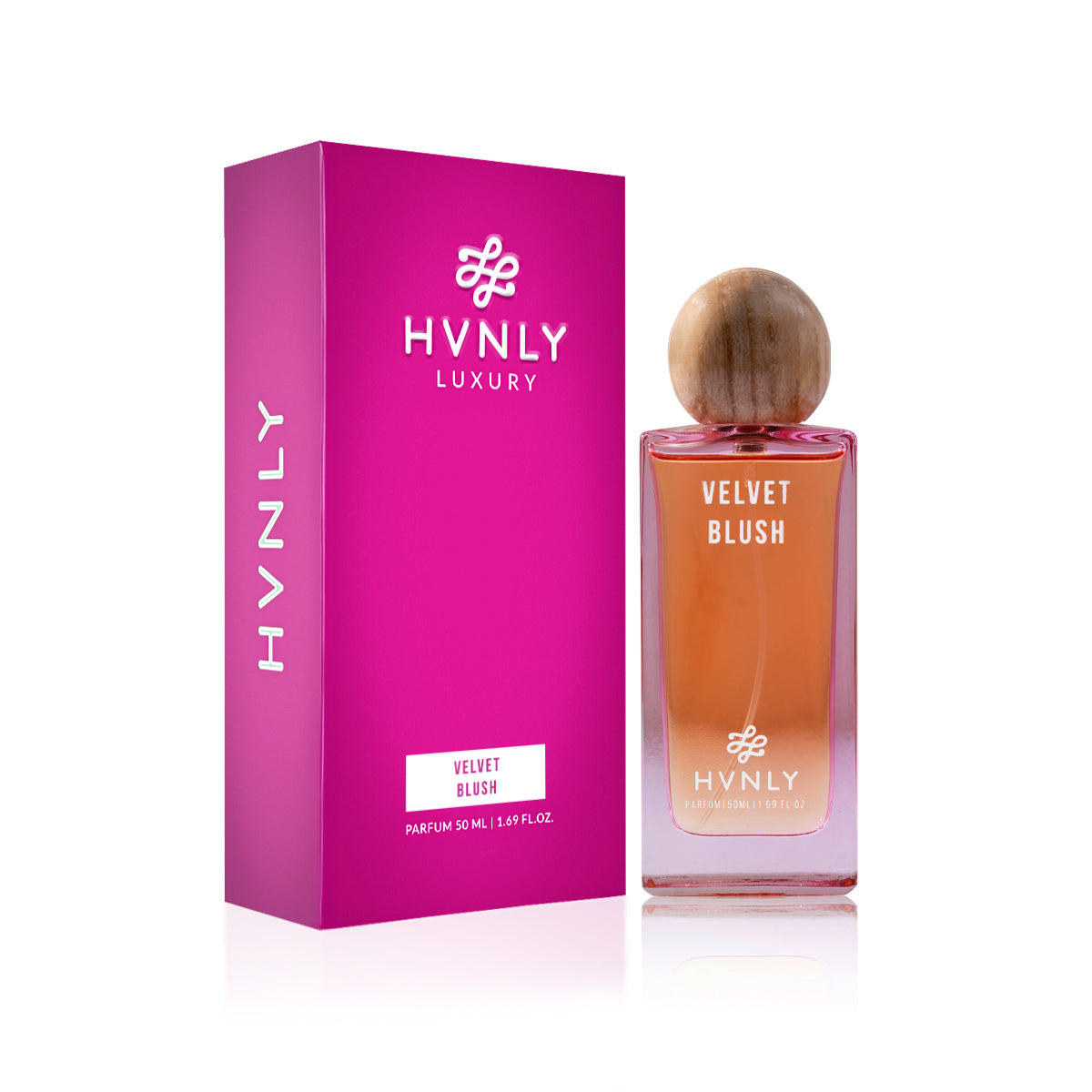 HVNLY Luxury perfume bottle and packaging on a white background